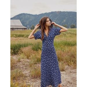 Christy Dawn Sequoia Dress Indigo Floral Blue